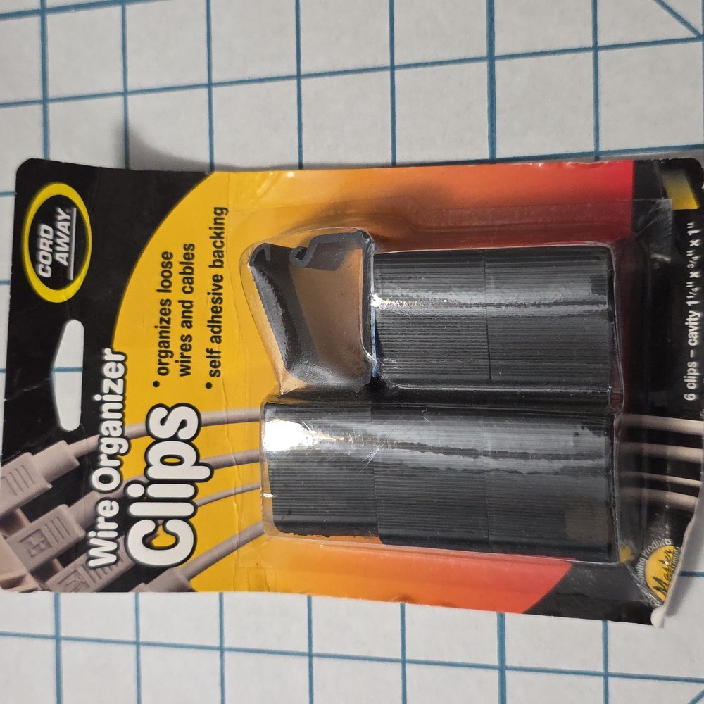 Black Wire‎ Organizer Clips 6/Pk NIP
